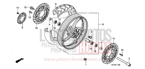 FRONT WHEEL CB600FB de 2011